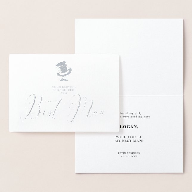 Trendy Best Man Funny Wedding Minimalist  Folienkarte (Anzeige)