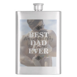 Trendy Best Vater Ever Vatertag Foto Classic Flachmann