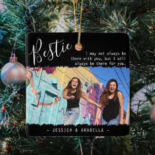 Trendy Bestie Quote Foto Personalisierte BESTE FRE Keramikornament