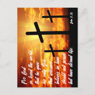TRENDY BIBLE VERSE JOHN 3:16 CHRISTLICH GIFT POSTKARTE