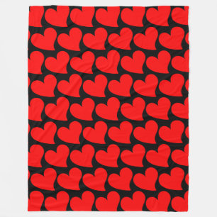 TRENDY BIG RED HEART ROMANTIC VALENTINE FLEECEDECKE