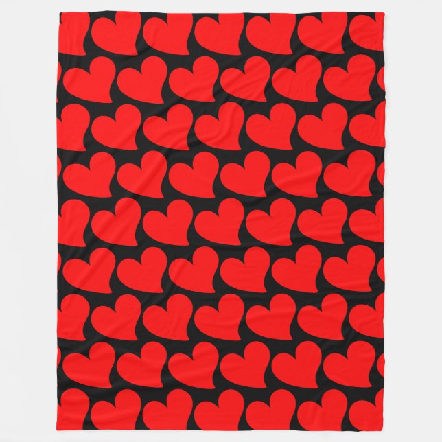 TRENDY BIG RED HEART ROMANTIC VALENTINE FLEECEDECKE (Vorderseite)