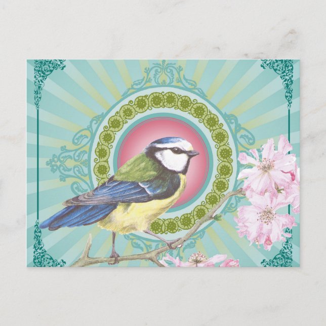 Trendy Bird...postcard Postkarte (Vorderseite)