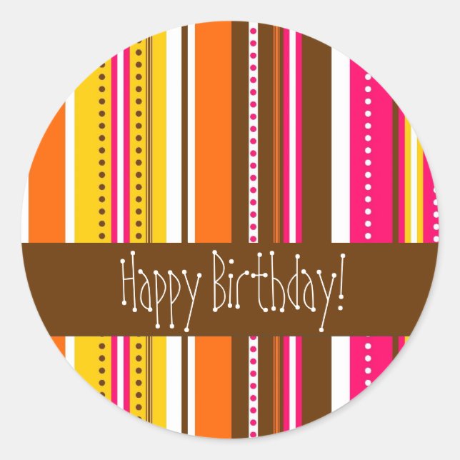 Trendy Birthday Stickers (Vorderseite)