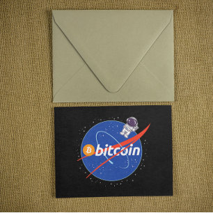 Trendy Bitcoin Astronaut Space Crypto Postkarte