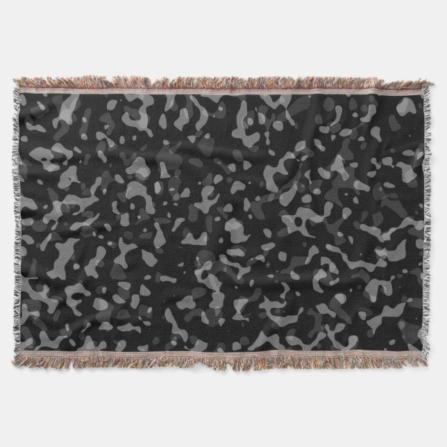 Trendy Black and Gray Camouflage Pattern Decke (Vorderseite)