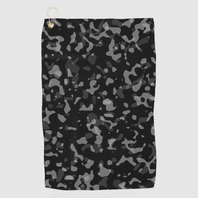 Trendy Black and Gray Camouflage Pattern Golfhandtuch (Vorderseite)