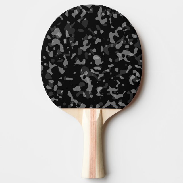 Trendy Black and Gray Camouflage Pattern Tischtennis Schläger (Vorderseite)