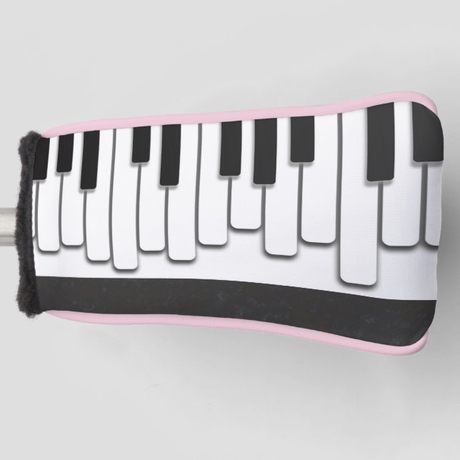 Trendy Black and White Piano Keys Golf Headcover (Vorderseite)