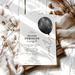 Trendy Black Balloon 40th Birthday Einladung<br><div class="desc">Embrace the 40th chapter of your life with our stylish and unique birthday invitations. With chic typography and a 'forty' balloon string over a white background,  our invites are sure to set the tone for a birthday party that will be remembered for years to come.</div>