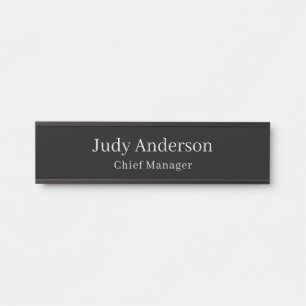 Trendy Black Beruflich Schlicht Modern Elegant Türschild