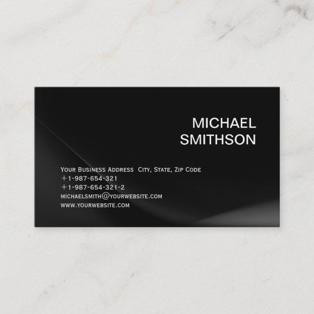 Trendy Black Consultant Business Card Visitenkarte (Vorderseite)