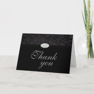 Trendy Black Damask Diamond Hochzeit danke Ihnen K