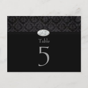 Trendy Black Damask Diamond Hochzeitskarte Postkarte