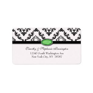 Trendy Black Damask Limon Juwel - Adressetikett