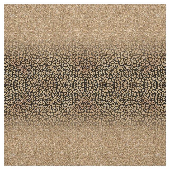 Trendy Black Gold Glitzer Leopard Ombre Stoff (Muster)