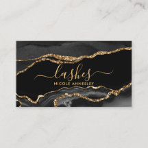 Trendy Black Gold Marble Eyelash Beauty Specialist