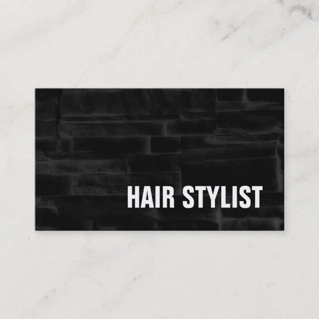 Trendy Black Gray Bricks Modern Hair Stylist Visitenkarte (Vorderseite)