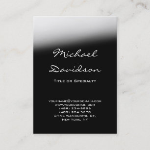 Trendy Black Gray Classic Script Business Card Visitenkarte