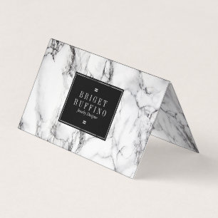 Trendy Black & Gray Marble Jewelier Designer Visitenkarten