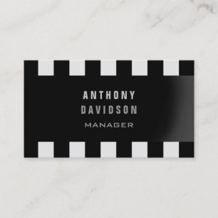 Trendy Black Gray Muster Strip Business Card Visitenkarte