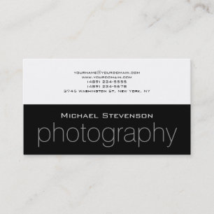 Trendy Black Gray Strip White Business Card Visitenkarte