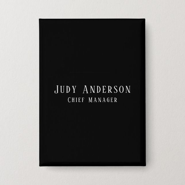 Trendy Black Grey Professional Plain Serif Font Button (Vorderseite)