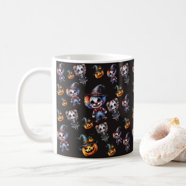 Trendy Black Halloween Kaffeetasse (Mit Donut)