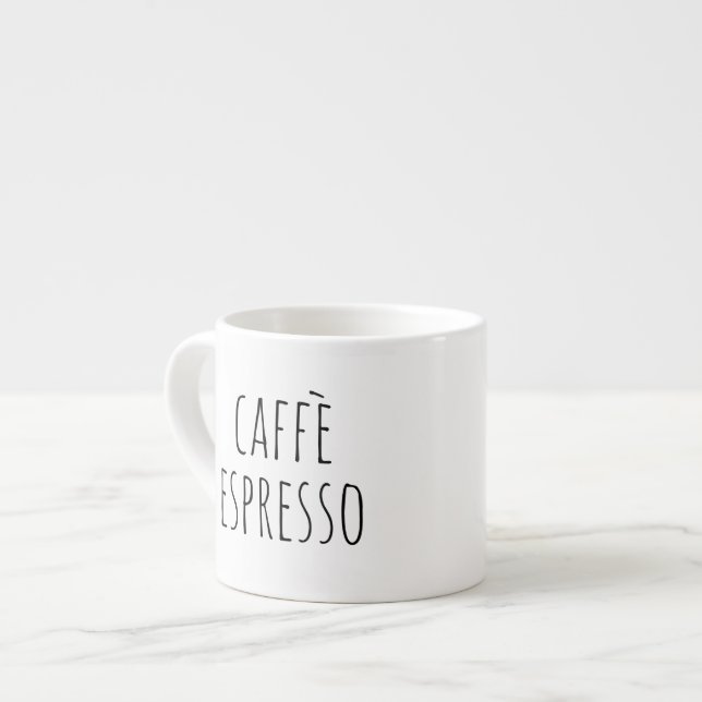 Trendy Black Handwriting Farmhouse Italienisch Espressotasse (Vorderseite Links)