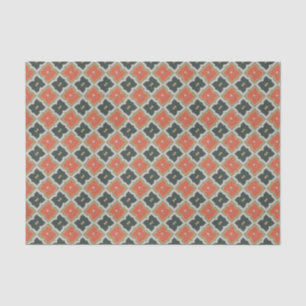 Trendy Black Orange Grau marokkanisches Muster Seidenpapier