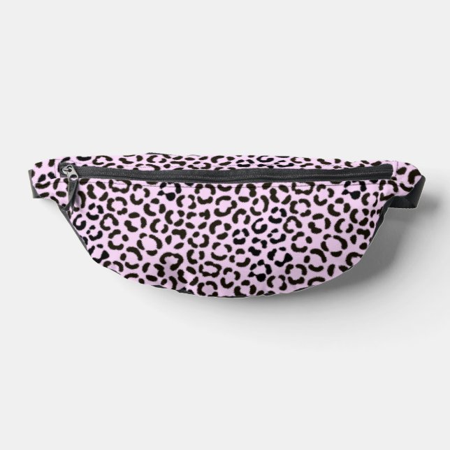 Trendy Black & Pink Leopard Fur Effekt Rpt Muster Bauchtasche (Ablage )