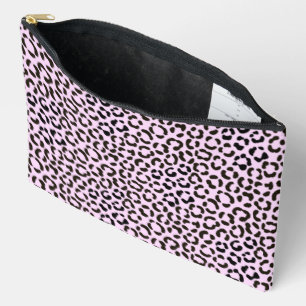 Trendy Black & Pink Leopard Fur Effekt Rpt Muster Zubehörtasche