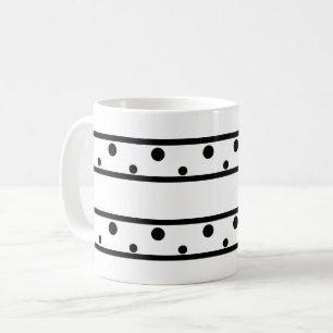 Trendy Black Polka Dots Kaffeetasse