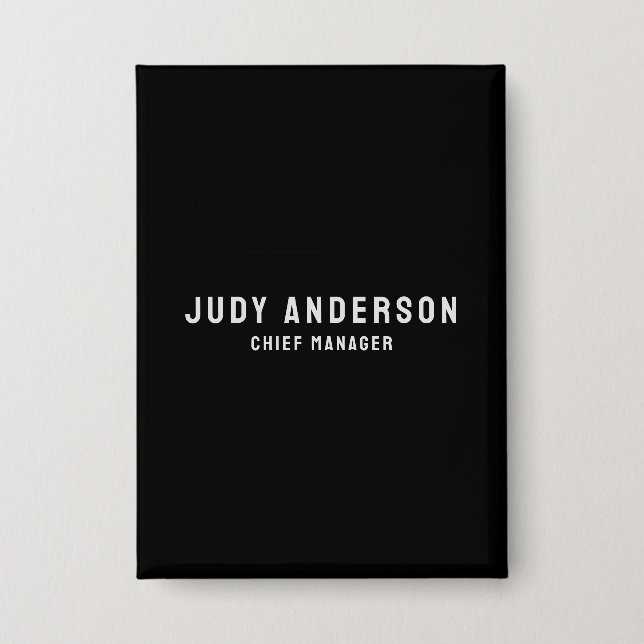 Trendy Black Professional Plain Modern Elegant Button (Vorderseite)