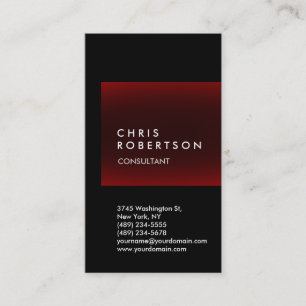 Trendy Black Red Stripe Consultant Business Card Visitenkarte