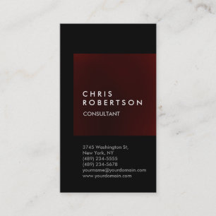 Trendy Black Red Stripe Consultant Business Card Visitenkarte