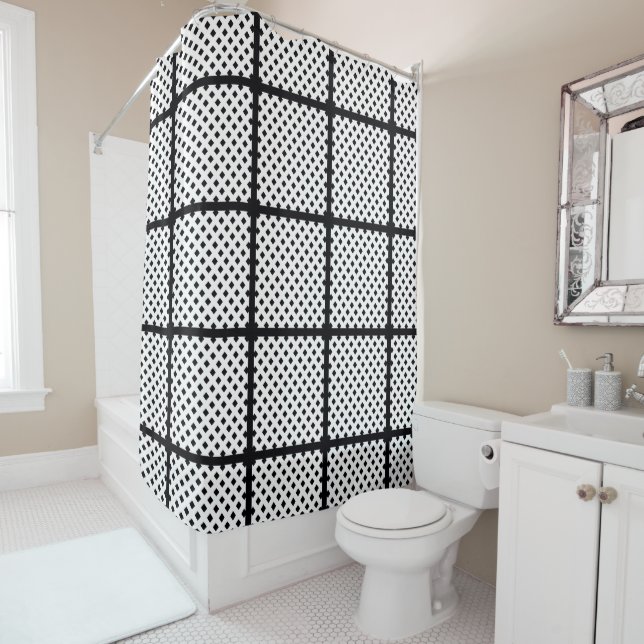 TRENDY BLACK SQUARE DUSCHVORHANG (Beispiel)