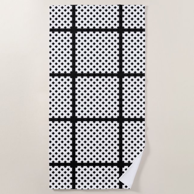 TRENDY BLACK SQUARE STRANDTUCH (Vorderseite)