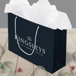 Trendy Black Stylish Modern Bold Typograhy Name Große Geschenktüte
