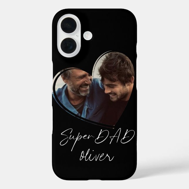 Trendy Black SuperDAD Modernes Foto Case-Mate iPhone Hülle (Rückseite)