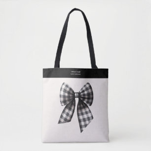 Trendy Black und White Gingham Bow
