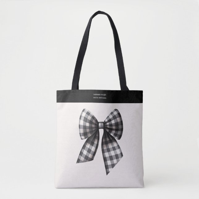 Trendy Black und White Gingham Bow (Vorderseite)