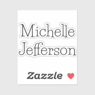 Trendy Black & White Script Name Chic Aufkleber