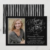 Trendy Black, White & Silver Graduation Party