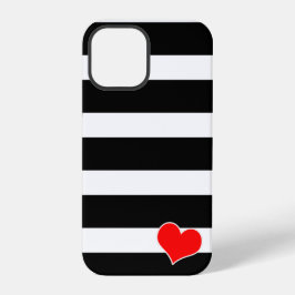 Trendy Black & White Striped iPhone 12 Pro Hülle