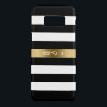 Trendy Black & White Stripes Gold Akzent Case-Mate Samsung Galaxy S8 Hülle<br><div class="desc">Trendy Schwarz-Weiß Streifen Muster mit goldenem Streifen Akzent und kundenspezifisches Monogramm.</div>