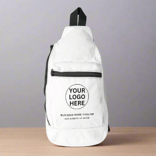 Trendy Black & White Werbelogo Crossbody Bag