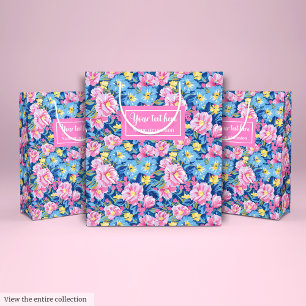 Trendy Blassrosa und Baby-Blue Geschenktasche Mittlere Geschenktüte