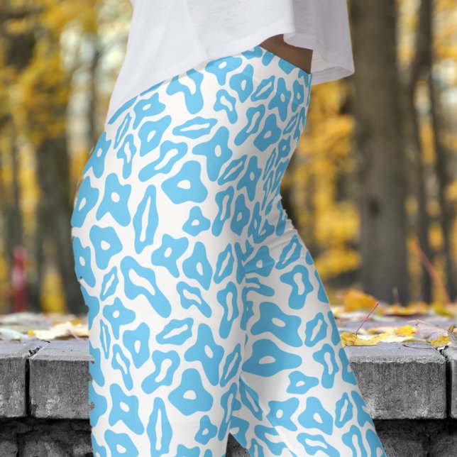Trendy Blau und Weiß Muster Leggings (Trendy Blue and White Pattern Leggings)