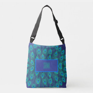 TRENDY BLAUE GREEN & AQUAMARIN STILVOLLE PEACOCK F TRAGETASCHEN MIT LANGEN TRÄGERN